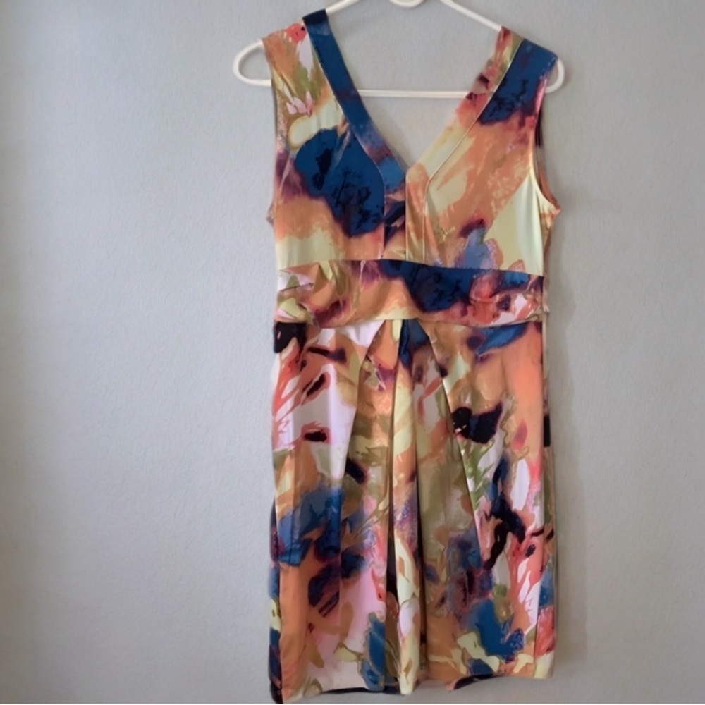 Watercolor Pleated Dress